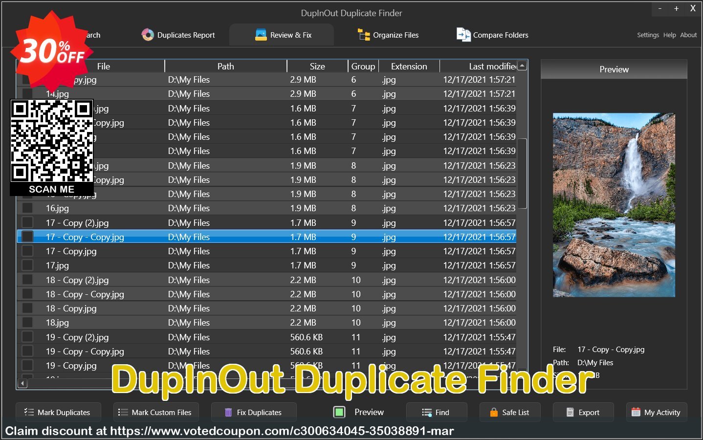 DupInOut Duplicate Finder Coupon, discount 15% Off on DupInOut Duplicate Finder!. Promotion: Excellent sales code of DupInOut Duplicate Finder 2024