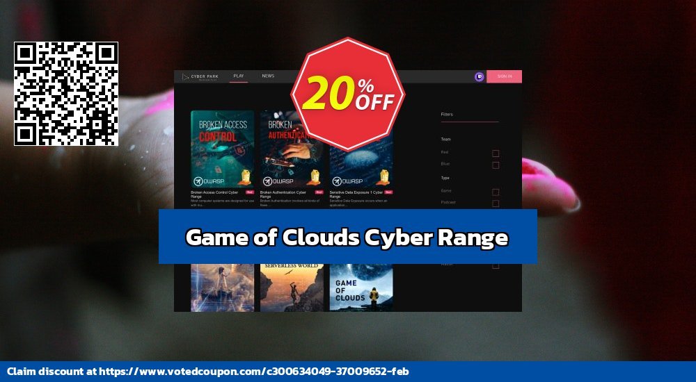 Game of Clouds Cyber Range Coupon, discount Game of Clouds Big promo code 2023. Promotion: Big promo code of Game of Clouds 2023
