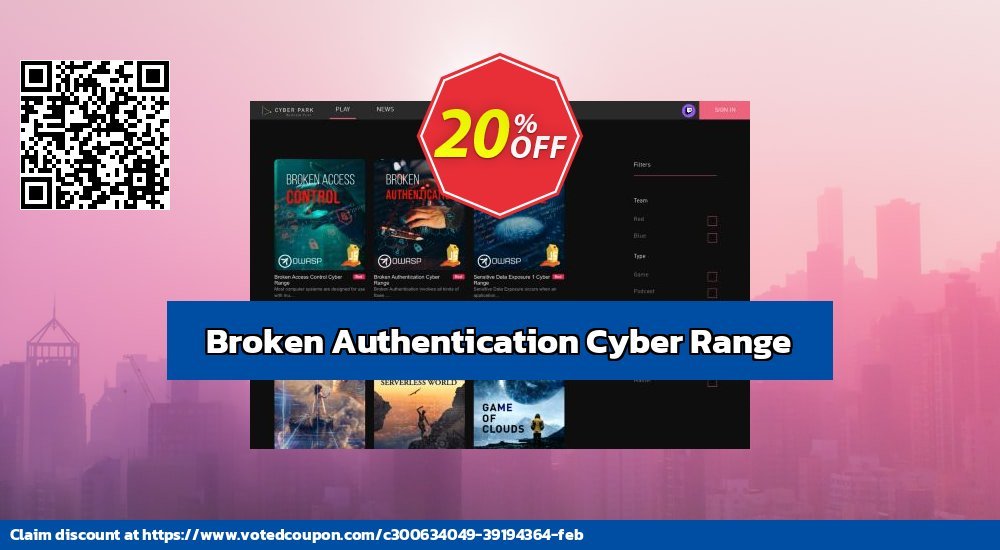 Broken Authentication Cyber Range Coupon, discount Broken Authentication Cyber Range Impressive offer code 2024. Promotion: Impressive offer code of Broken Authentication Cyber Range 2024