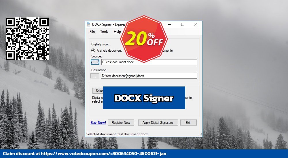 DOCX Signer Coupon, discount DOCX Signer Wonderful discount code 2023. Promotion: Wonderful discount code of DOCX Signer 2023