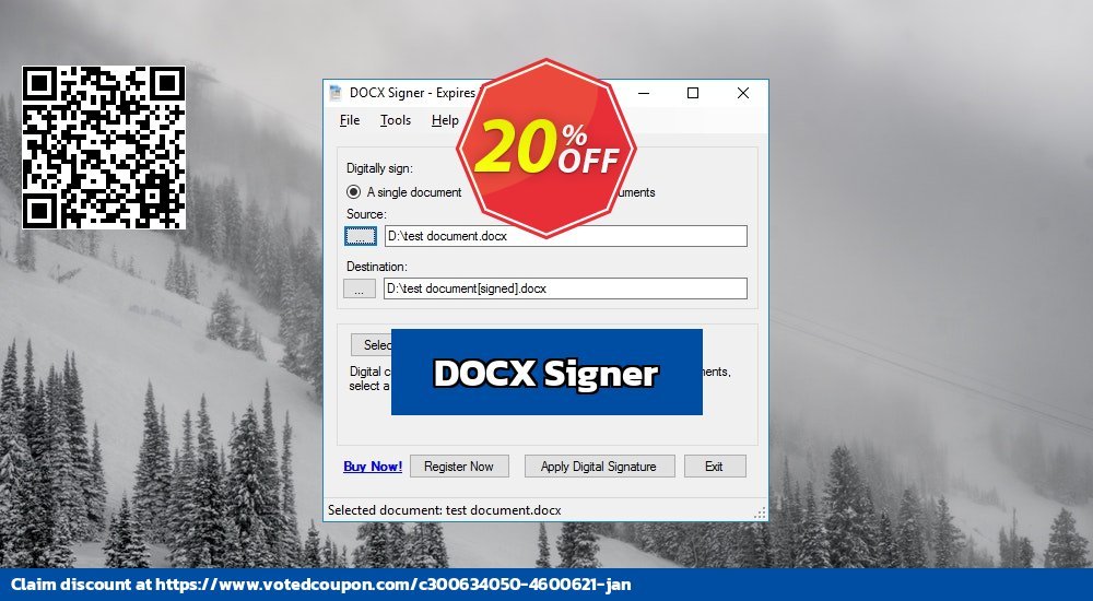 DOCX Signer Coupon, discount DOCX Signer Wonderful discount code 2024. Promotion: Wonderful discount code of DOCX Signer 2024