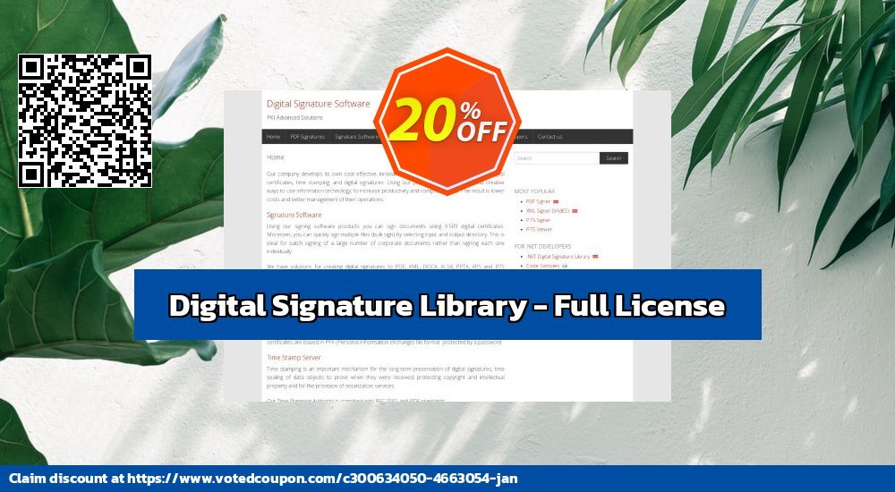 Digital Signature Library - Full Plan Coupon Code Dec 2023, 20% OFF - VotedCoupon