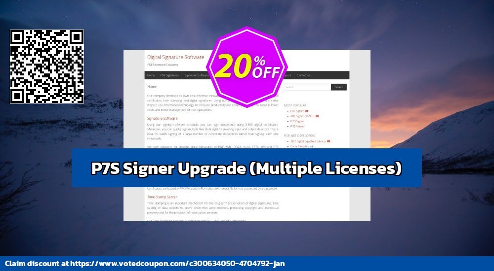 P7S Signer Upgrade, Multiple Plans  Coupon, discount P7S Signer Upgrade (Multiple Licenses) Imposing sales code 2023. Promotion: Imposing sales code of P7S Signer Upgrade (Multiple Licenses) 2023