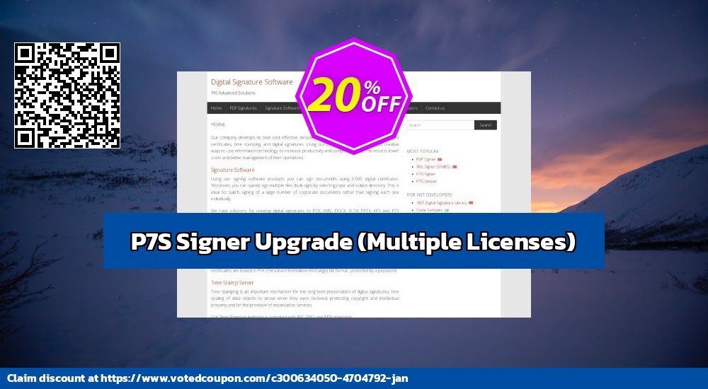 P7S Signer Upgrade, Multiple Plans  Coupon Code May 2024, 20% OFF - VotedCoupon