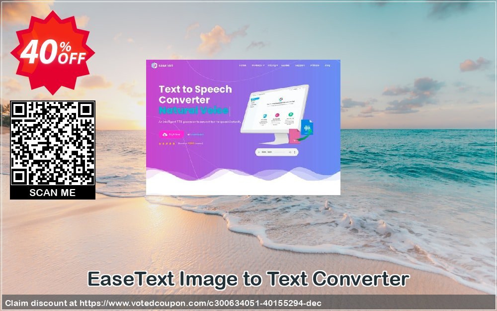 EaseText Image to Text Converter Coupon, discount EaseText Image to Text Converter for Windows (Personal Edtion) Fearsome discount code 2023. Promotion: Fearsome discount code of EaseText Image to Text Converter for Windows (Personal Edtion) 2023