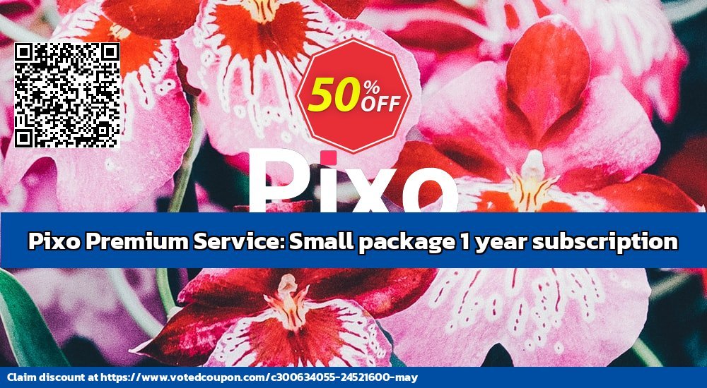 Pixo Premium Service: Small package Yearly subscription Coupon, discount Christmas -50%. Promotion: Super deals code of Pixo Premium Service: Small package 1y subscription (1000 saved images/mo) 2023