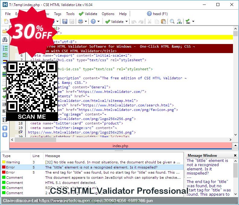 CSS HTML Validator Professional Coupon, discount CSS HTML Validator Professional Awful promotions code 2025. Promotion: Awful promotions code of CSS HTML Validator Professional 2024