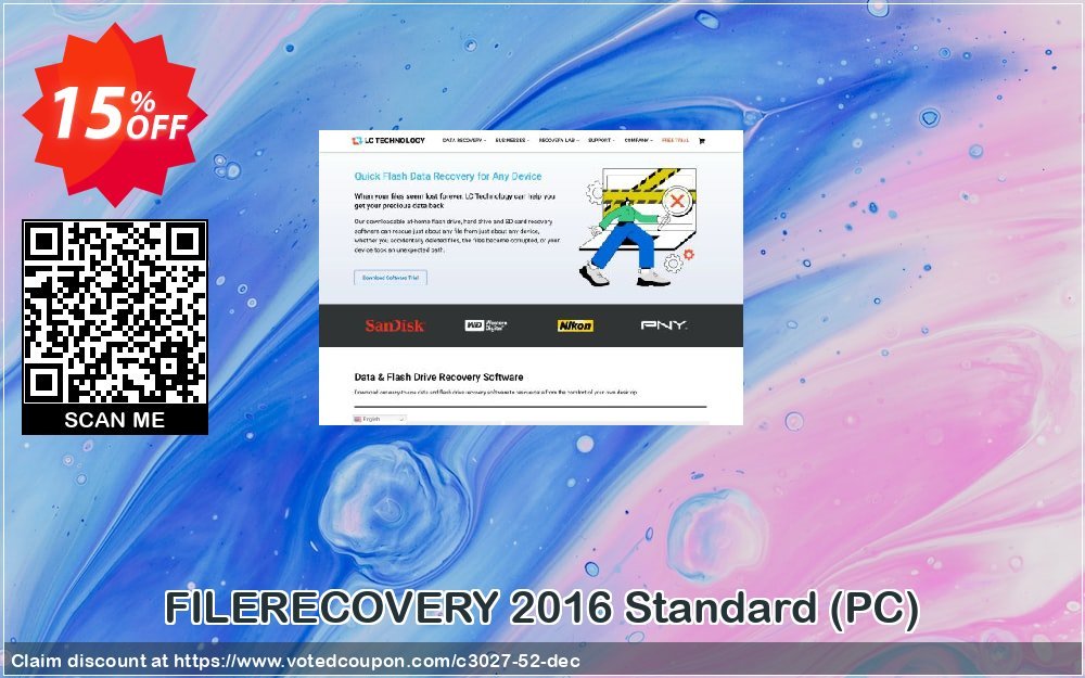 FILERECOVERY 2016 Standard, PC  Coupon, discount lc-tech offer deals 3027. Promotion: lc-tech discount deals 3027