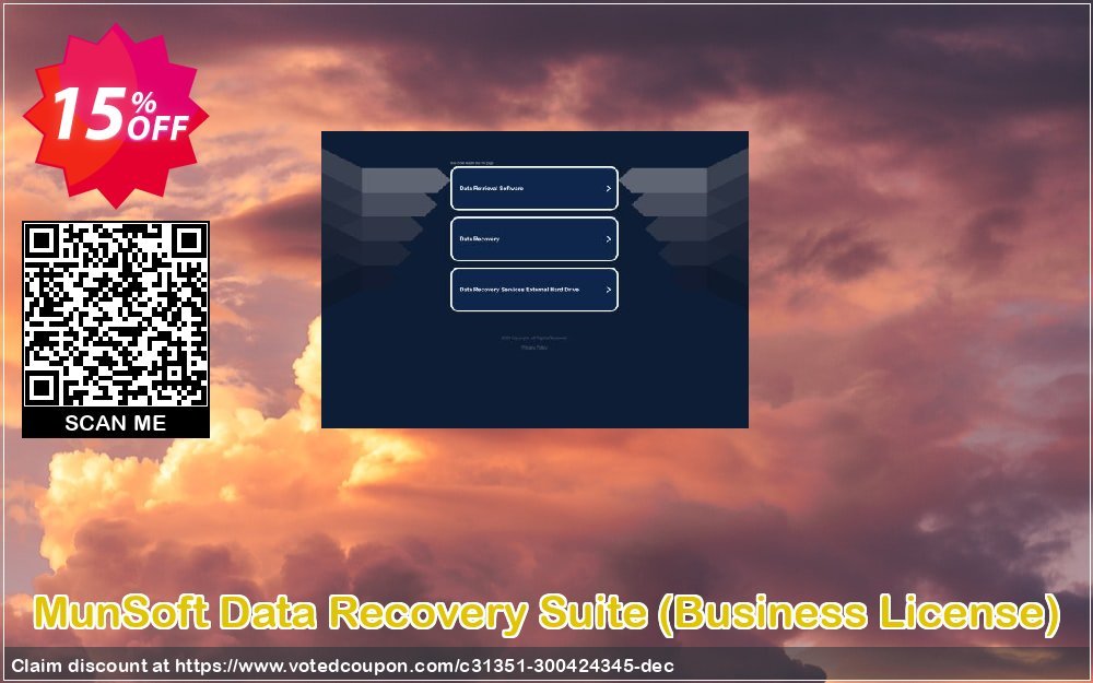 MunSoft Data Recovery Suite, Business Plan  Coupon, discount 15% OFF MunSoft Data Recovery Suite (Business License), verified. Promotion: Amazing discount code of MunSoft Data Recovery Suite (Business License), tested & approved