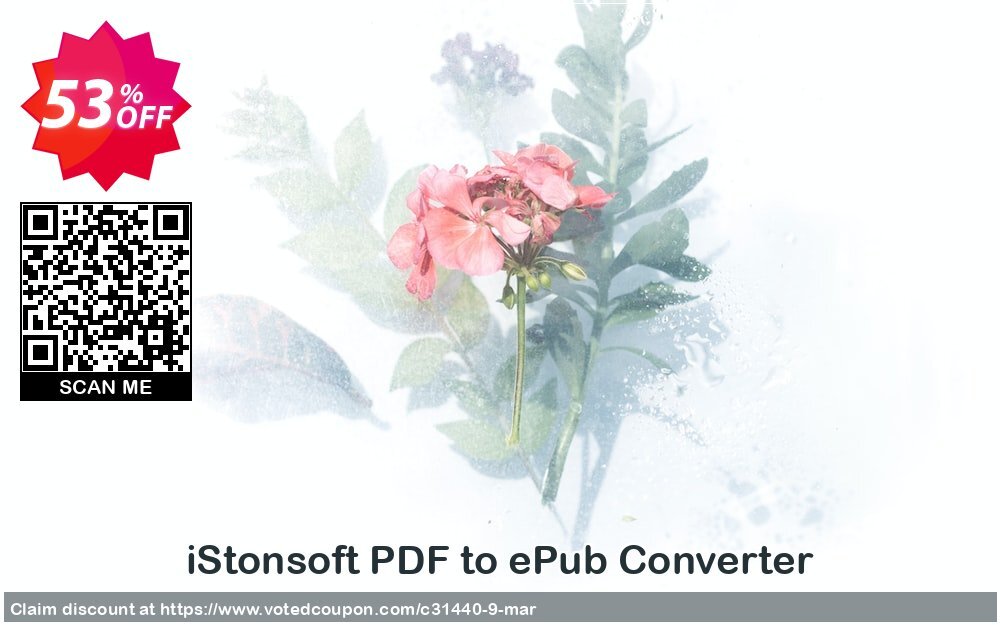 iStonsoft PDF to ePub Converter Coupon, discount 60% off. Promotion: 