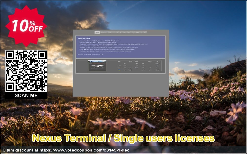 Nexus Terminal / Single users Plans Coupon, discount Nexus Integration (3145). Promotion: Nexus Integration coupon promo