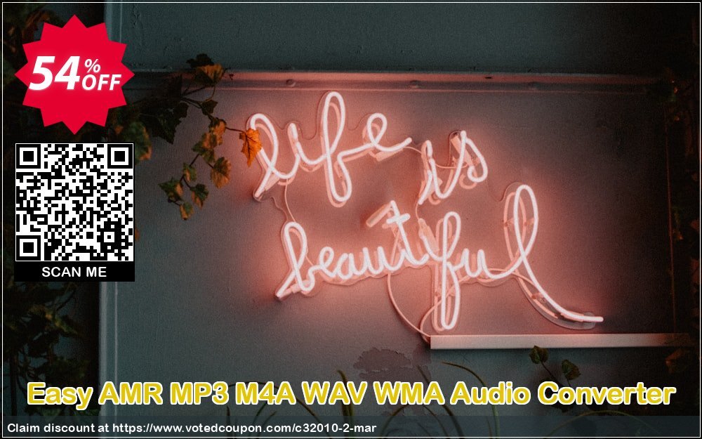 Easy AMR MP3 M4A WAV WMA Audio Converter Coupon Code Apr 2024, 54% OFF - VotedCoupon