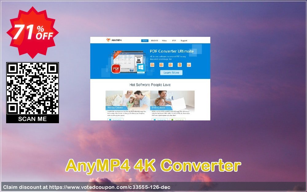 AnyMP4 4K Converter Lifetime Coupon, discount AnyMP4 coupon (33555). Promotion: 50% AnyMP4 promotion