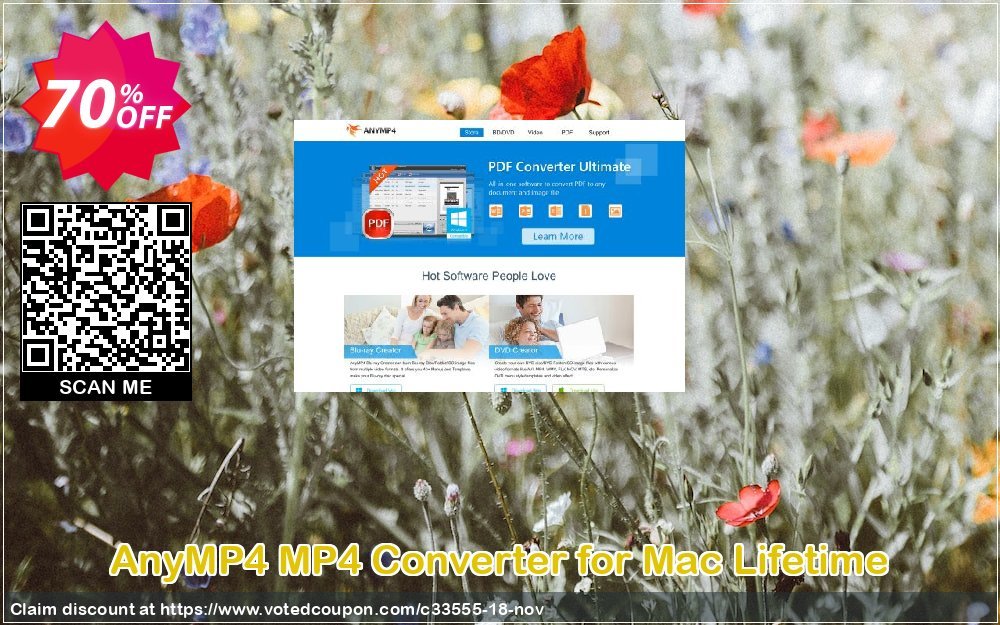 AnyMP4 MP4 Converter for MAC Lifetime Coupon, discount AnyMP4 coupon (33555). Promotion: 50% AnyMP4 promotion