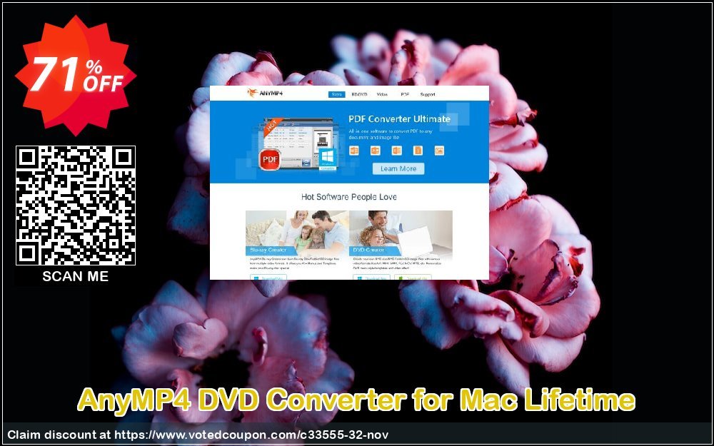 AnyMP4 DVD Converter for MAC Lifetime Coupon, discount AnyMP4 coupon (33555). Promotion: 50% AnyMP4 promotion