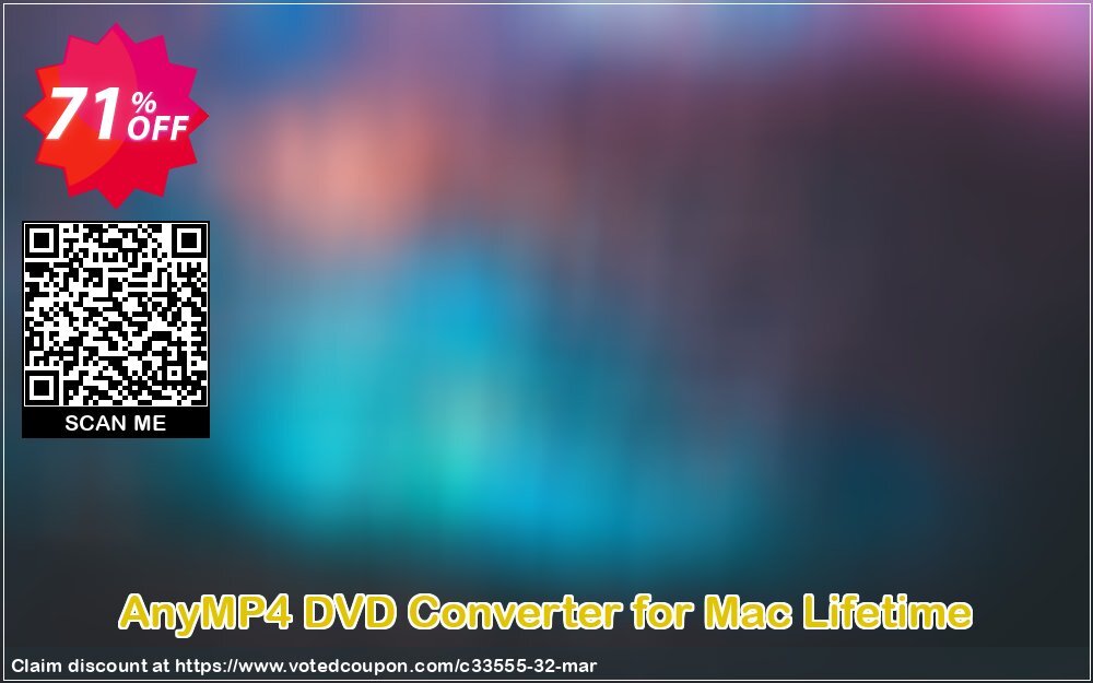 AnyMP4 DVD Converter for MAC Lifetime Coupon, discount AnyMP4 coupon (33555). Promotion: 50% AnyMP4 promotion