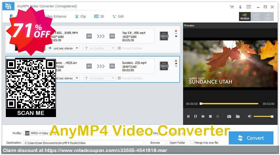 AnyMP4 Video Converter Coupon Code Apr 2024, 71% OFF - VotedCoupon