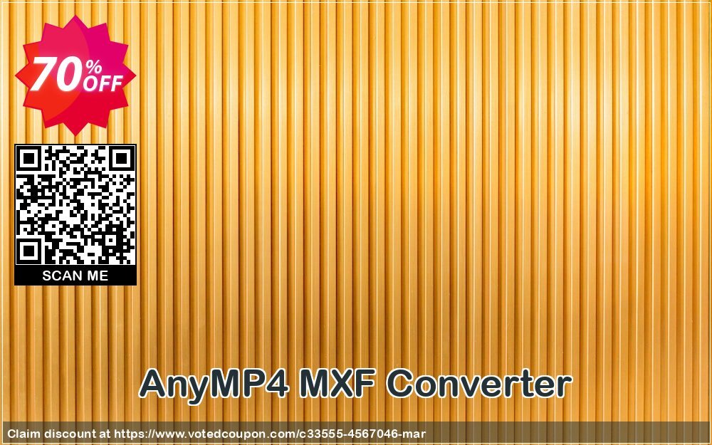 AnyMP4 MXF Converter Coupon, discount AnyMP4 coupon (33555). Promotion: 