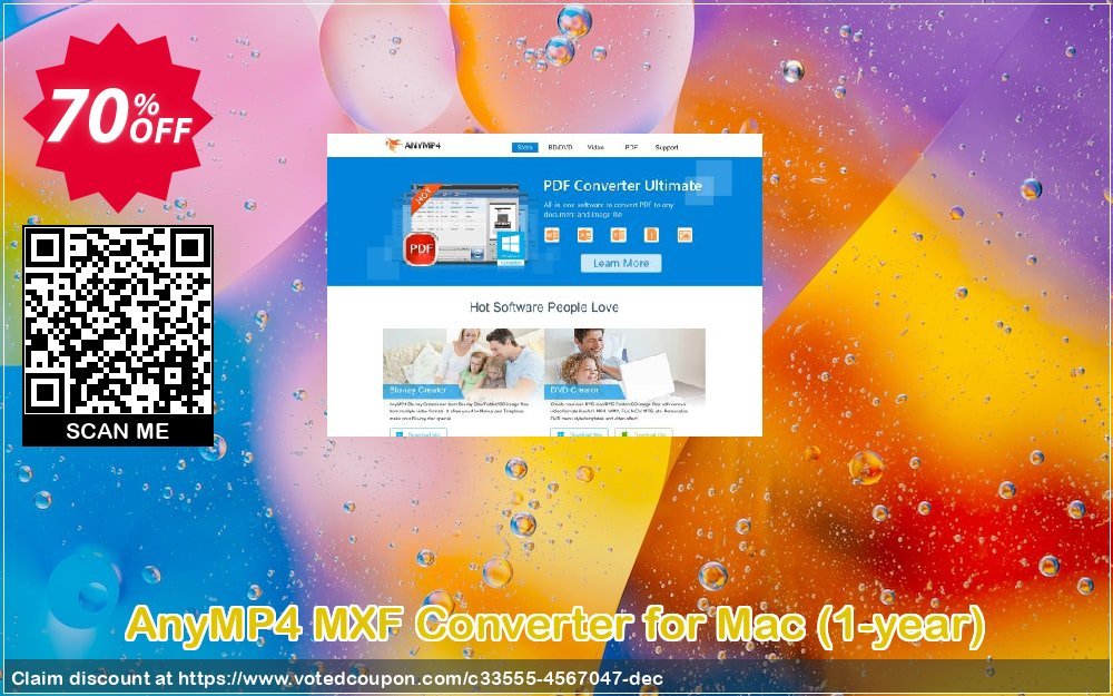 AnyMP4 MXF Converter for MAC, 1-year  Coupon, discount AnyMP4 coupon (33555). Promotion: 