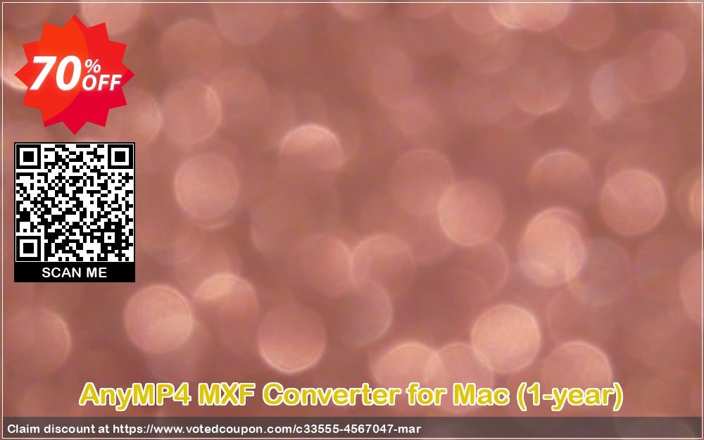 AnyMP4 MXF Converter for MAC, 1-year  Coupon, discount AnyMP4 coupon (33555). Promotion: 