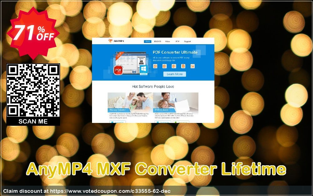 AnyMP4 MXF Converter Lifetime Coupon, discount AnyMP4 coupon (33555). Promotion: 