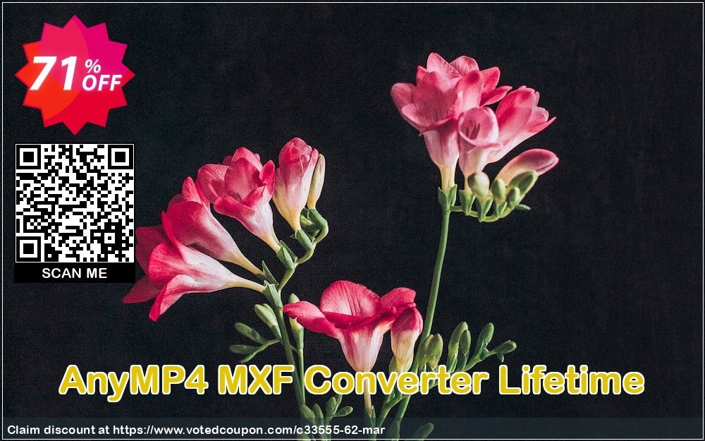 AnyMP4 MXF Converter Lifetime Coupon, discount AnyMP4 coupon (33555). Promotion: 