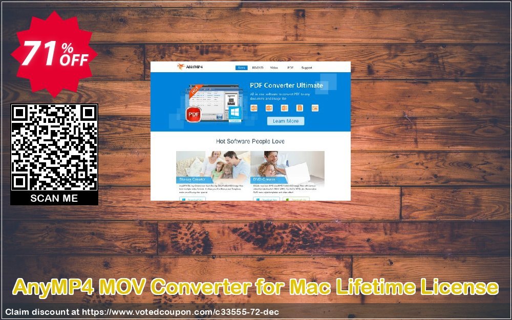 AnyMP4 MOV Converter for MAC Lifetime Plan Coupon, discount AnyMP4 coupon (33555). Promotion: 50% AnyMP4 promotion