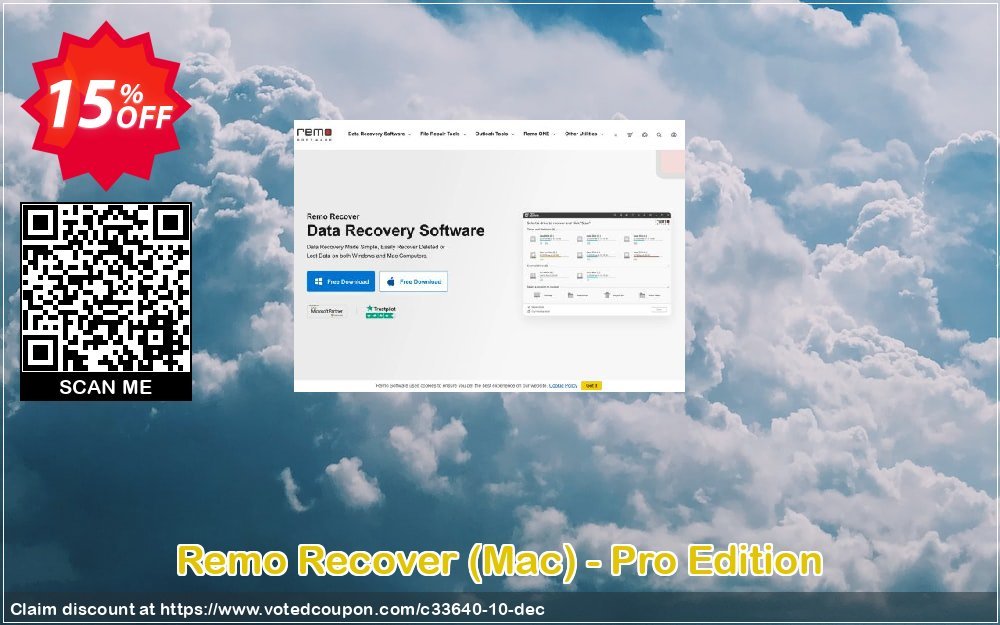 Remo Recover, MAC - Pro Edition Coupon, discount 15% Remosoftware. Promotion: 5% CJ Sitewide