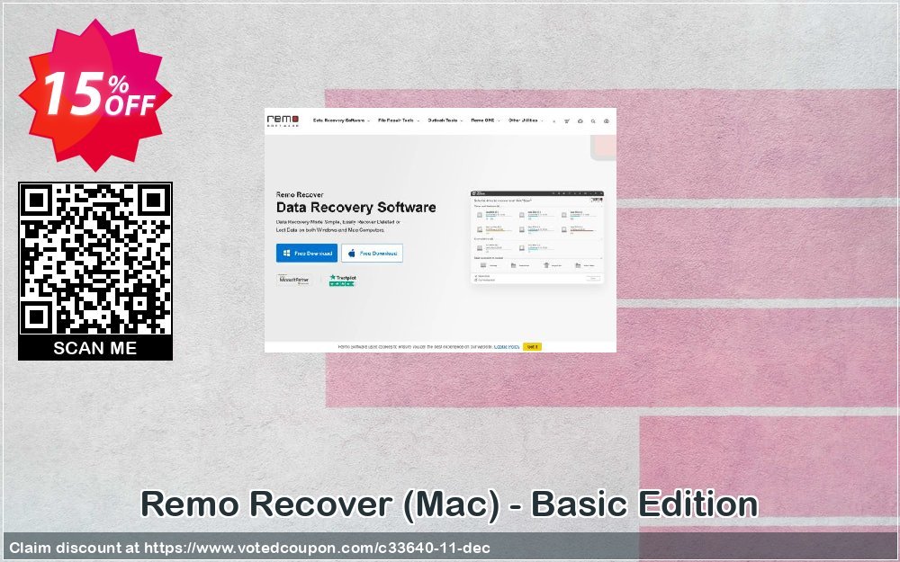 Remo Recover, MAC - Basic Edition Coupon, discount 15% Remosoftware. Promotion: 5% CJ Sitewide
