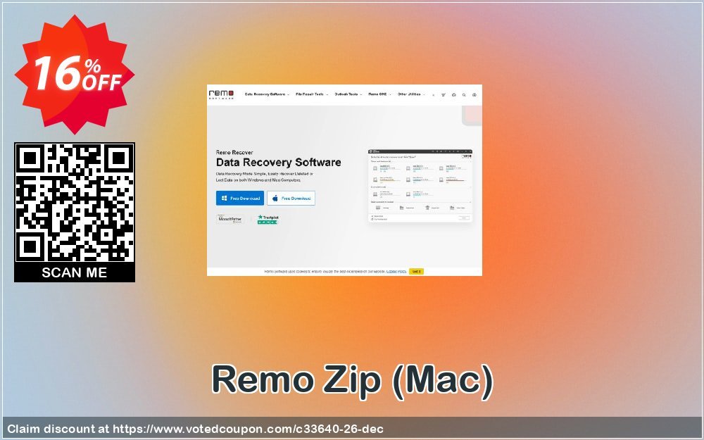 Remo Zip, MAC  Coupon, discount 15% Remosoftware. Promotion: 5% CJ Sitewide