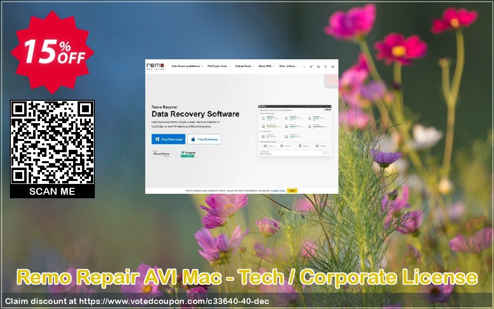 Remo Repair AVI MAC - Tech / Corporate Plan Coupon, discount 15% Remosoftware. Promotion: 5% CJ Sitewide