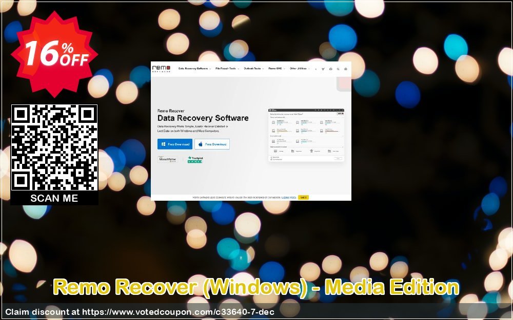 Remo Recover, WINDOWS - Media Edition Coupon, discount 15% Remosoftware. Promotion: 10 % Best Sellers for CJ