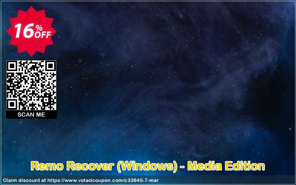 Remo Recover, WINDOWS - Media Edition Coupon, discount 15% Remosoftware. Promotion: 10 % Best Sellers for CJ