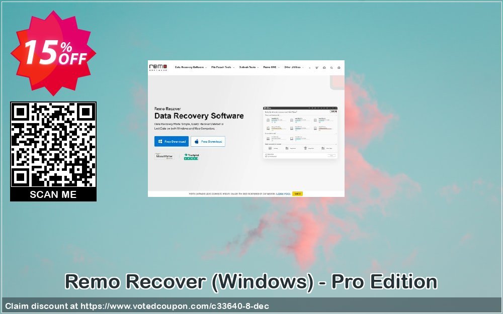 Remo Recover, WINDOWS - Pro Edition Coupon, discount 15% Remosoftware. Promotion: 5% CJ Sitewide