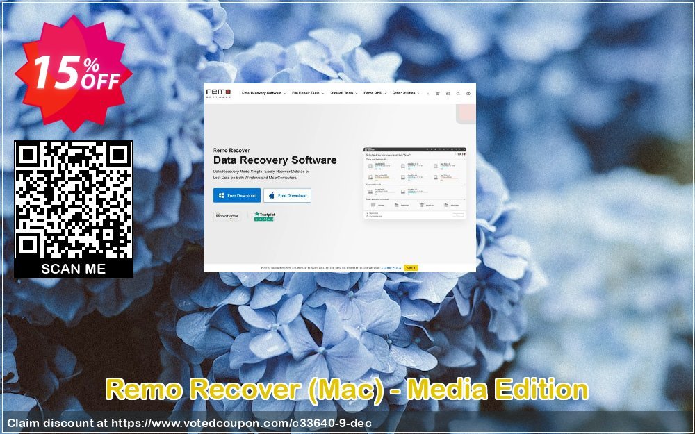 Remo Recover, MAC - Media Edition Coupon, discount 15% Remosoftware. Promotion: 10 % Best Sellers for CJ