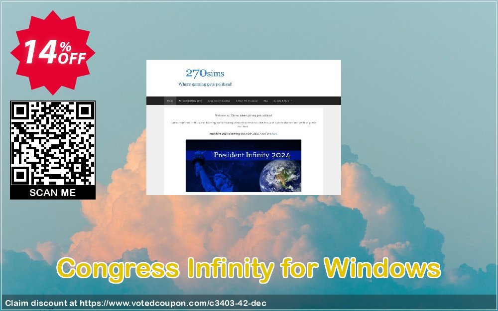 Congress Infinity for WINDOWS Coupon, discount 270soft coupon (3403). Promotion: 270soft coupon codes
