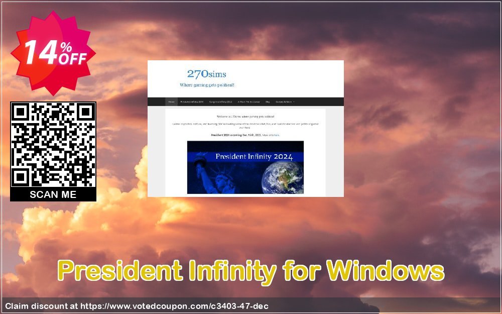 President Infinity for WINDOWS Coupon, discount 270soft coupon (3403). Promotion: 270soft coupon codes
