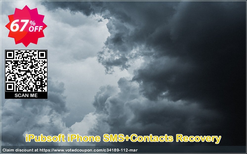 iPubsoft iPhone SMS+Contacts Recovery Coupon, discount 65% disocunt. Promotion: 