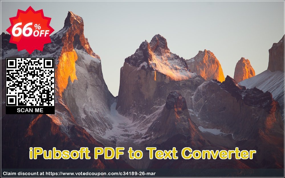 iPubsoft PDF to Text Converter Coupon, discount 65% disocunt. Promotion: 