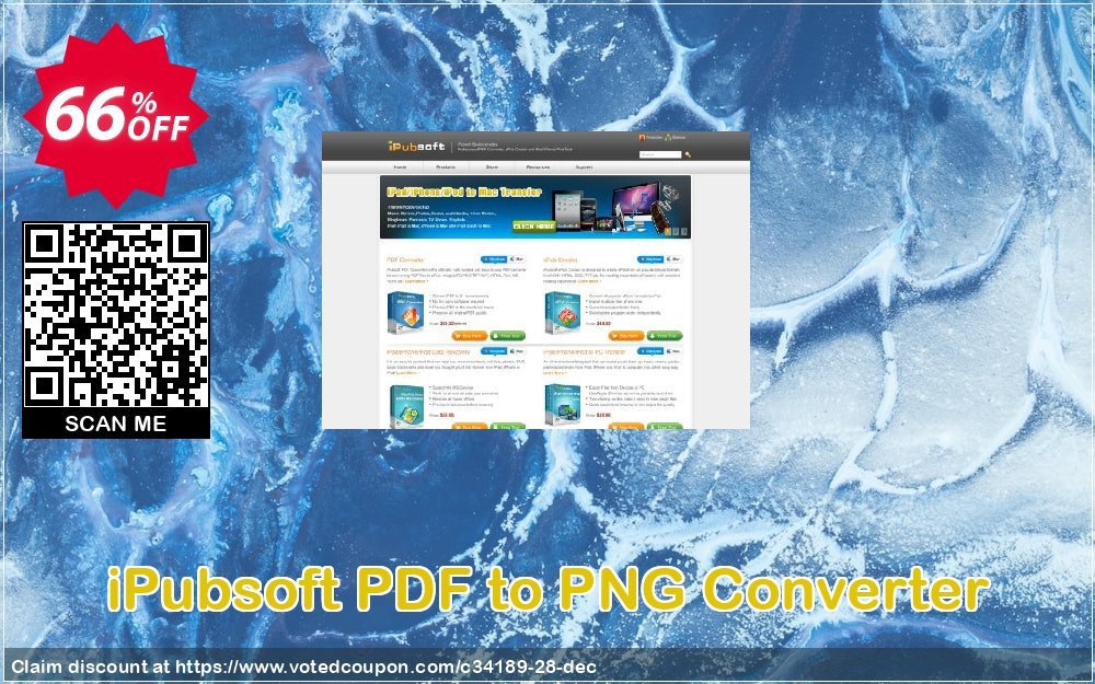 iPubsoft PDF to PNG Converter Coupon, discount 65% disocunt. Promotion: 