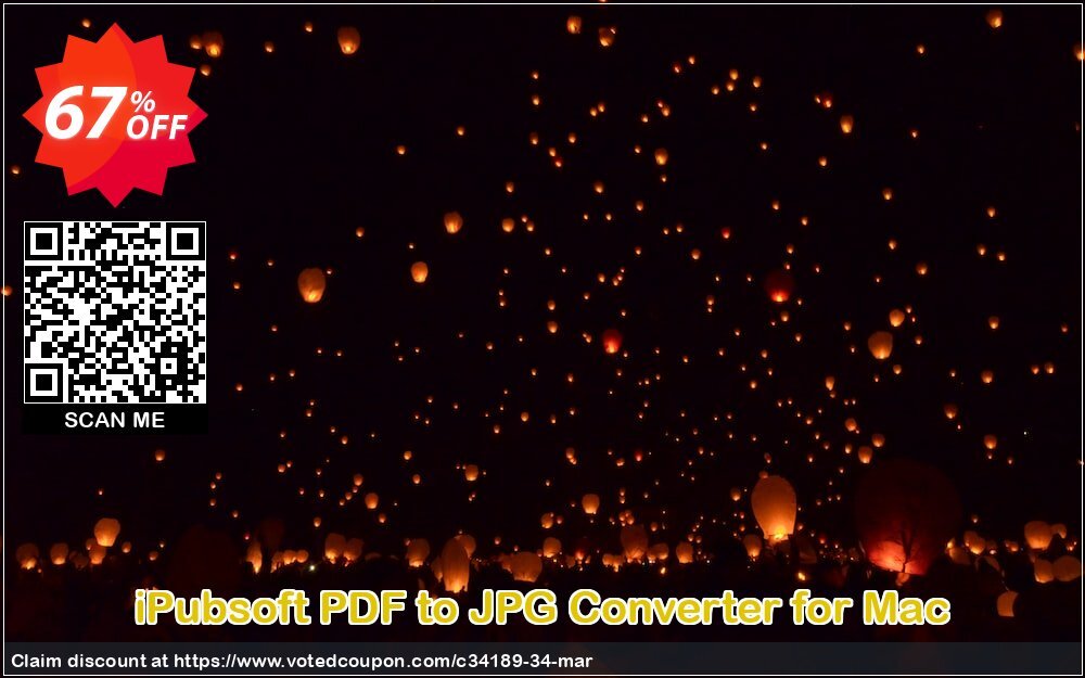 iPubsoft PDF to JPG Converter for MAC Coupon, discount 65% disocunt. Promotion: 