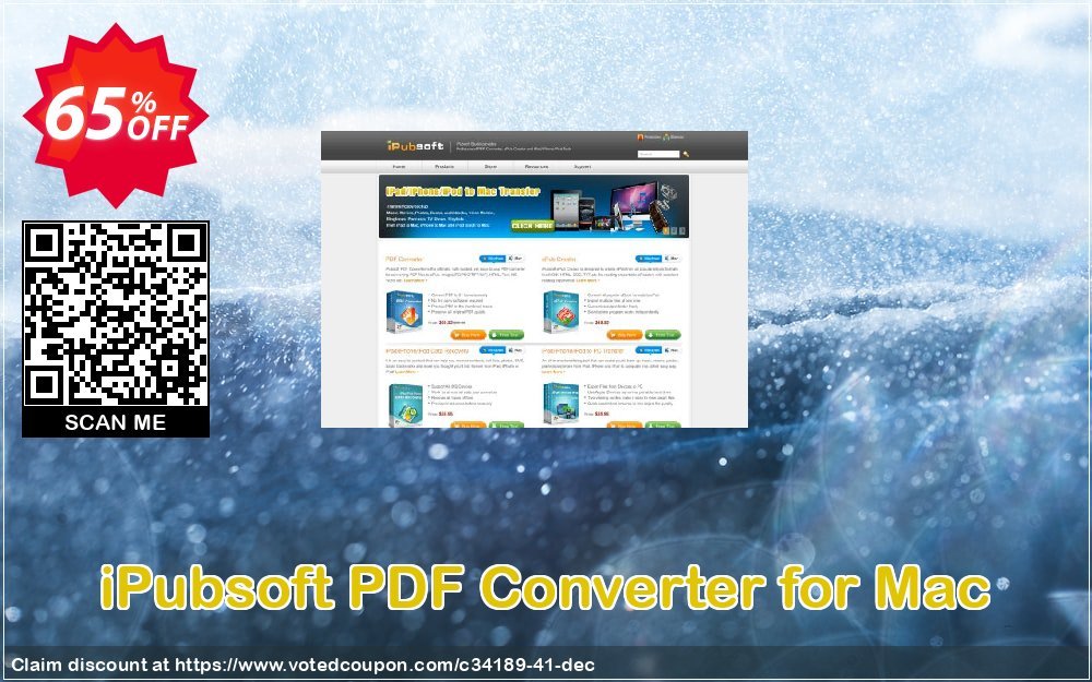 iPubsoft PDF Converter for MAC Coupon, discount 65% disocunt. Promotion: 