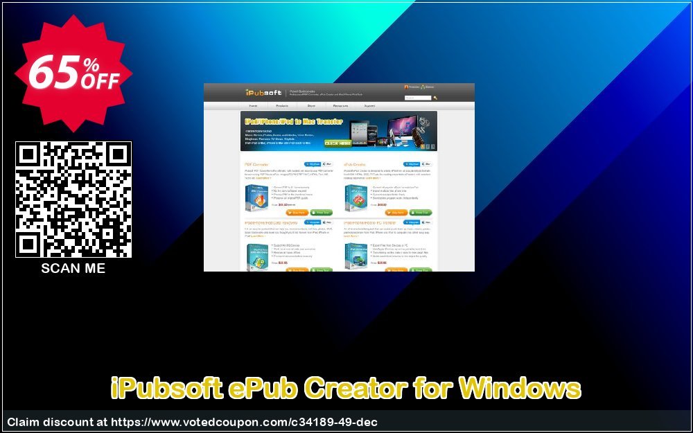 iPubsoft ePub Creator for WINDOWS Coupon, discount 65% disocunt. Promotion: 