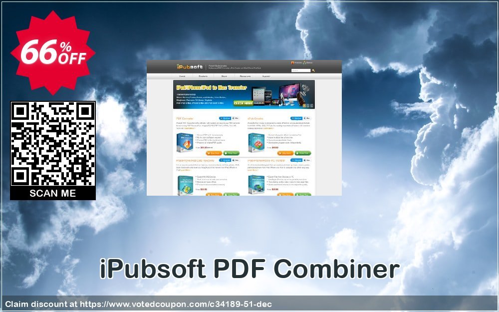 iPubsoft PDF Combiner Coupon, discount 65% disocunt. Promotion: 