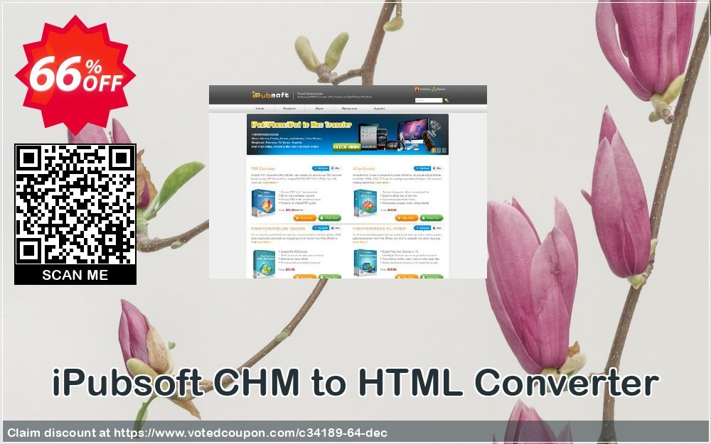 iPubsoft CHM to HTML Converter Coupon, discount 65% disocunt. Promotion: 