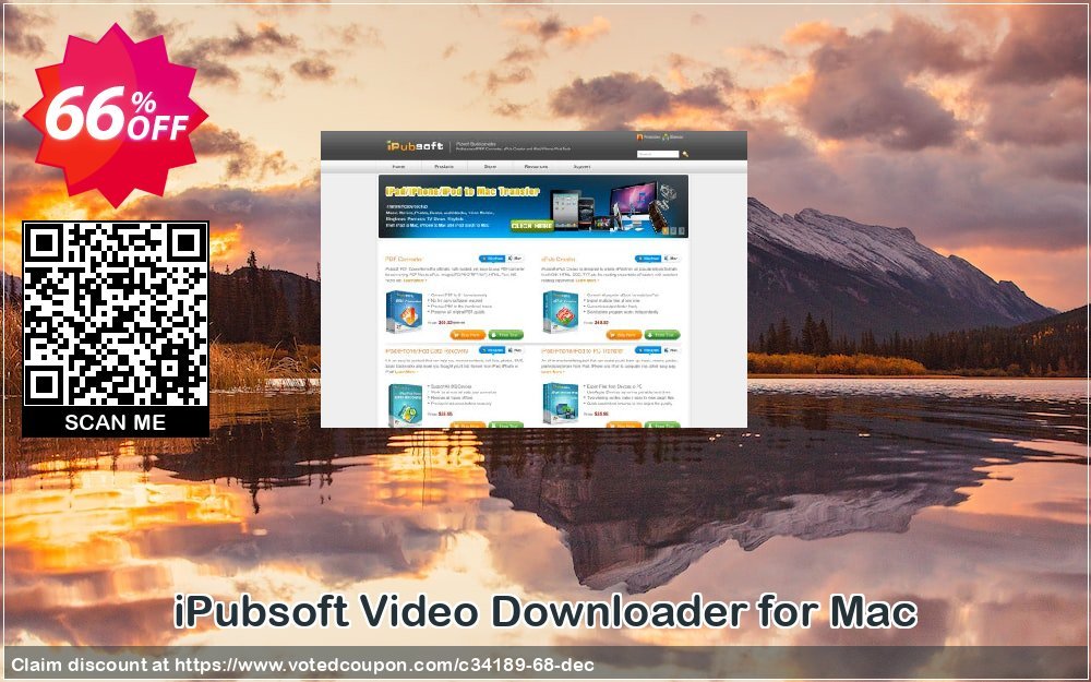 iPubsoft Video Downloader for MAC Coupon, discount 65% disocunt. Promotion: 