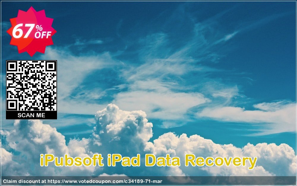 iPubsoft iPad Data Recovery Coupon, discount 65% disocunt. Promotion: 