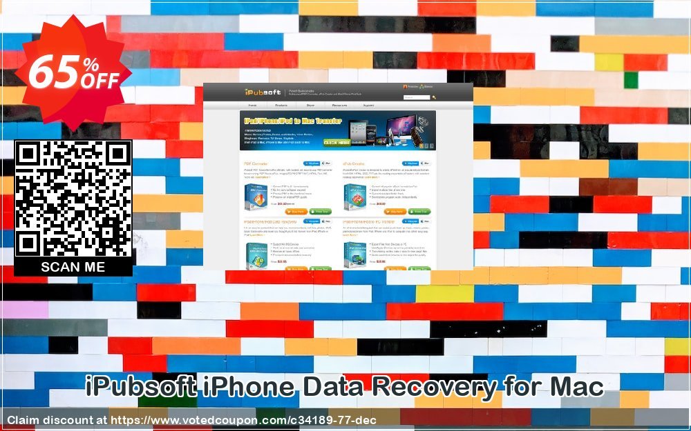 iPubsoft iPhone Data Recovery for MAC Coupon, discount 65% disocunt. Promotion: 