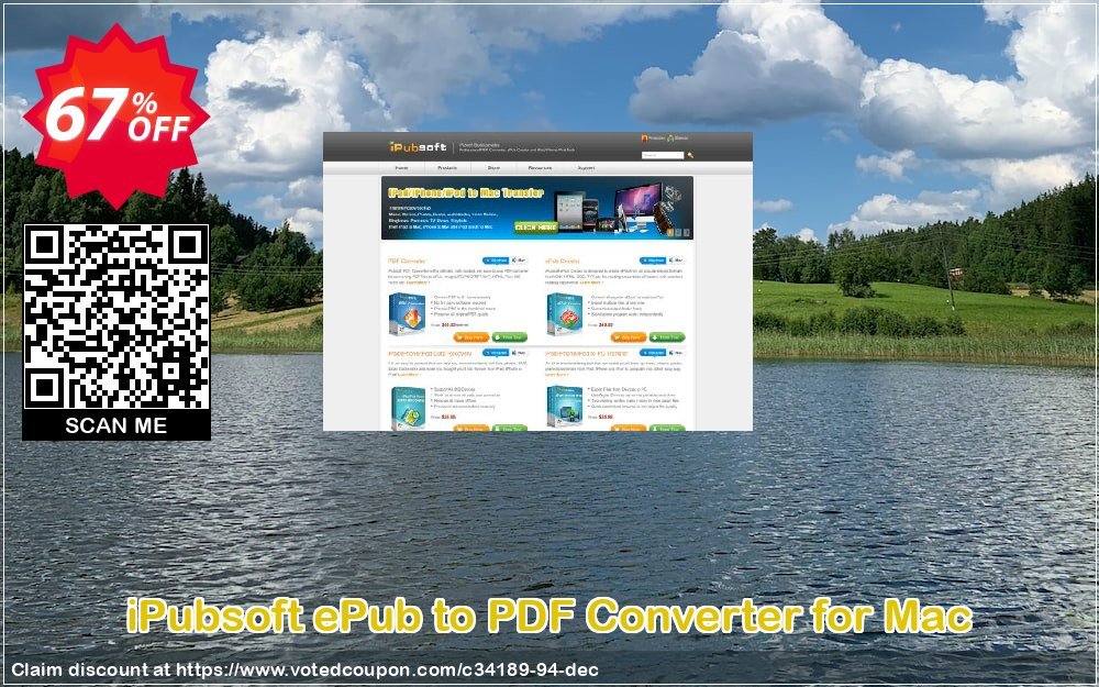 iPubsoft ePub to PDF Converter for MAC Coupon, discount 65% disocunt. Promotion: 