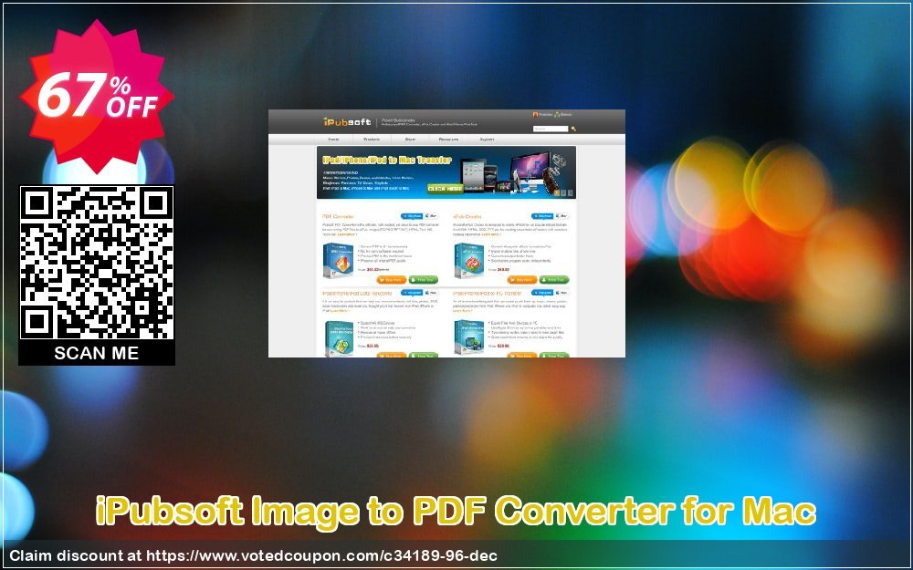 iPubsoft Image to PDF Converter for MAC Coupon, discount 65% disocunt. Promotion: 